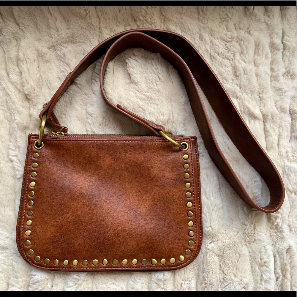 Anthropologie brown crossbody bag